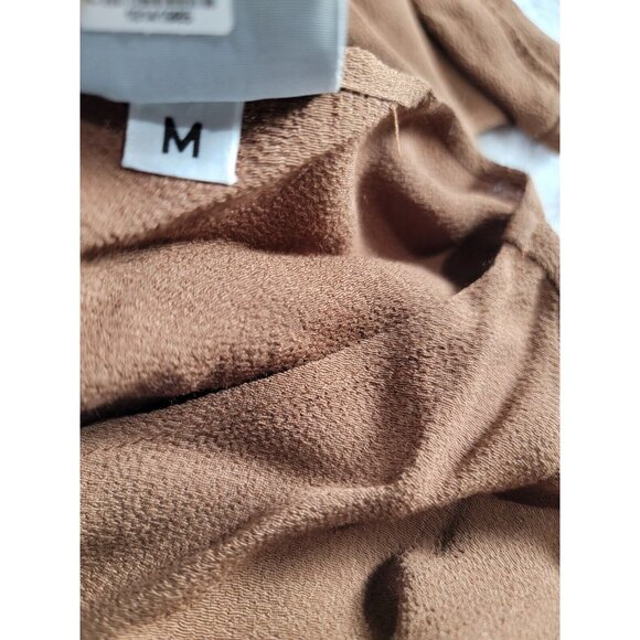 Niche Nilgun Derman Womens Medium Brown Textured Rayon Long Sleeve Top Loose - Picture 4 of 8